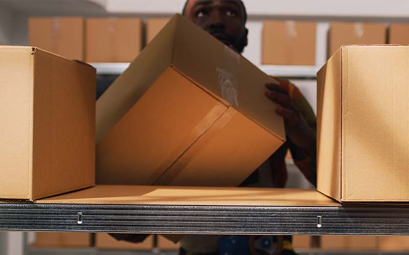 african-american-man-sorting-boxes-depot-organizing-merchandise-racks-shelves-male-employee-carrying-packages-goods-products-storage-room-depot-tripod-shot